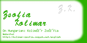 zsofia kolimar business card